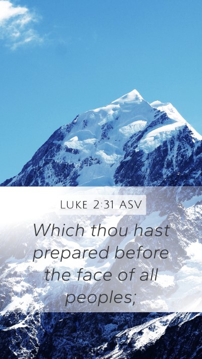 Luke 2:31 ASV Mobile Phone Wallpaper - Which thou hast prepared before the face of all - Mobile Bible Verse Wallpaper