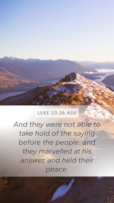 Luke 20:26 ASV Bible Verse Image