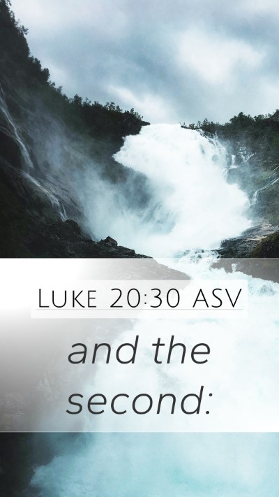 Luke 20:30 ASV Mobile Phone Wallpaper - and the - Mobile Bible Verse Wallpaper