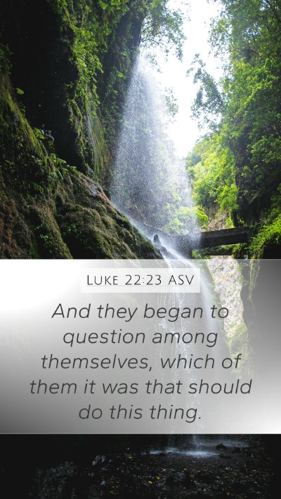 Luke 22:23 ASV Bible Verse Image