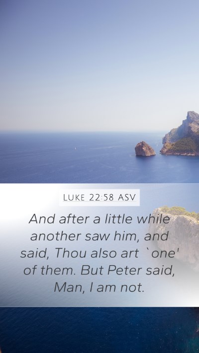 Luke 22:58 ASV Bible Verse Image