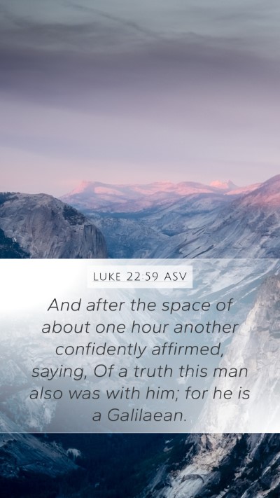 Luke 22:59 ASV Bible Verse Image