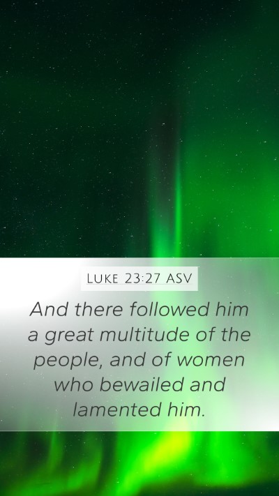 Luke 23:27 ASV Bible Verse Image