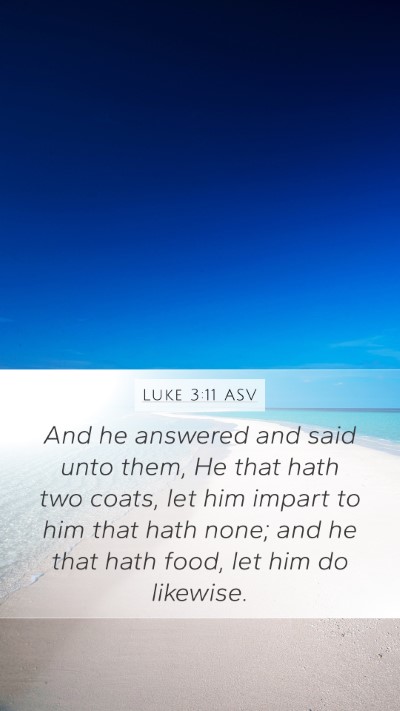 Luke 3:11 ASV Bible Verse Image