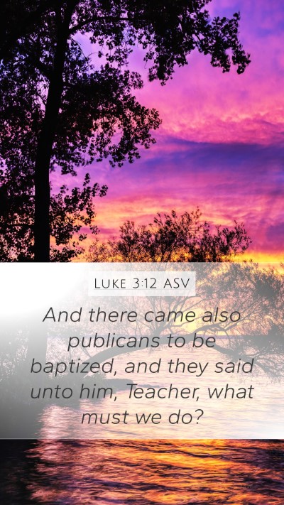 Luke 3:12 ASV Mobile Phone Wallpaper - And there came also publicans to be baptized, and - Mobile Bible Verse Wallpaper