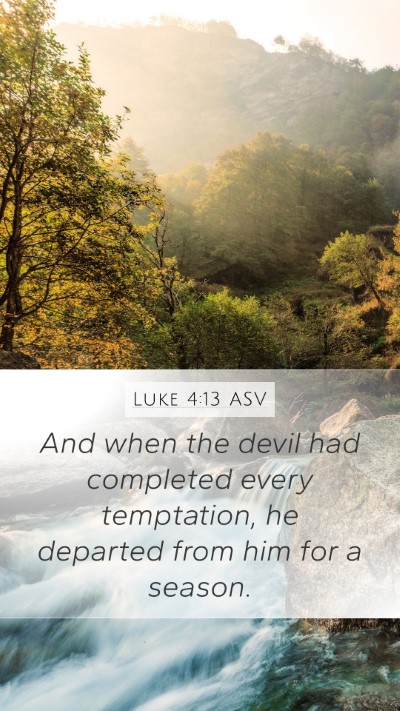 Luke 4:13 ASV Mobile Phone Wallpaper - And when the devil had completed every - Mobile Bible Verse Wallpaper