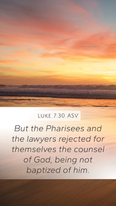 Luke 7:30 ASV Bible Verse Image