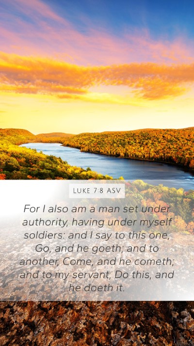 Luke 7:8 ASV Bible Verse Image