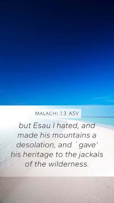 Malachi 1:3 ASV Bible Verse Image