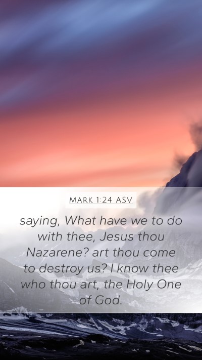 Mark 1:24 ASV Bible Verse Image