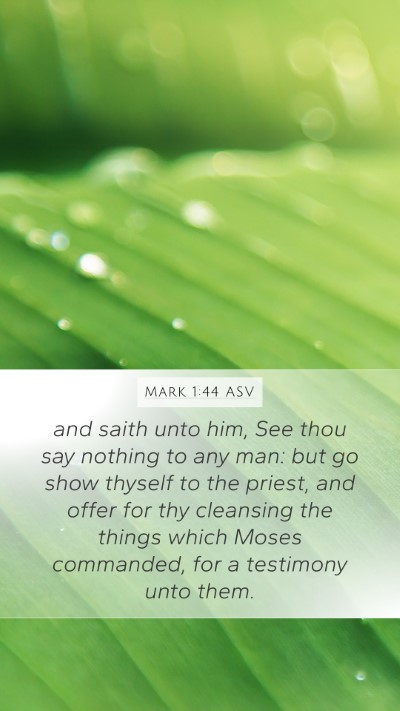 Mark 1:44 ASV Bible Verse Image
