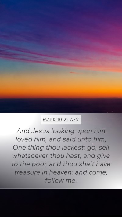 Mark 10:21 ASV Bible Verse Image