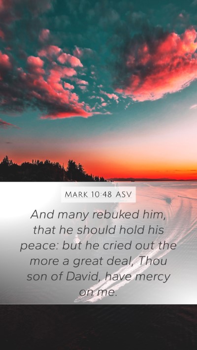 Mark 10:48 ASV Bible Verse Image