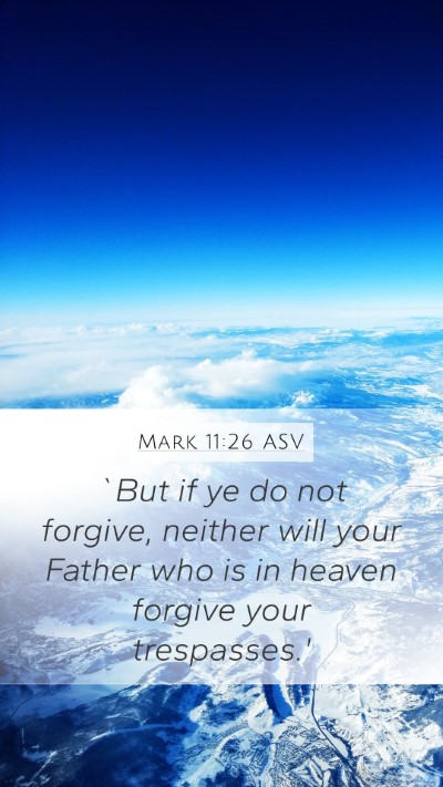 Mark 11:26 ASV Mobile Phone Wallpaper - `But if ye do not forgive, neither will your - Mobile Bible Verse Wallpaper