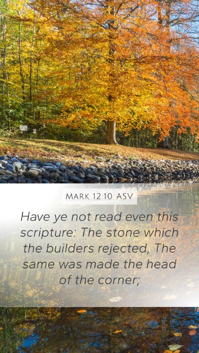 Mark 12:10 ASV Bible Verse Image
