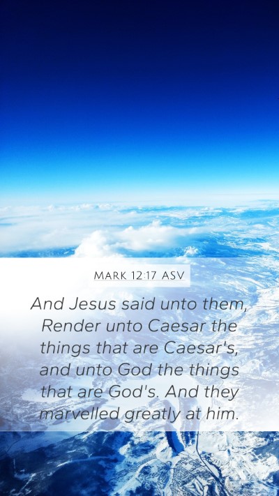 Mark 12:17 ASV Bible Verse Image