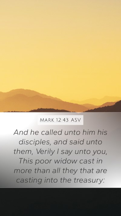 Mark 12:43 ASV Bible Verse Image