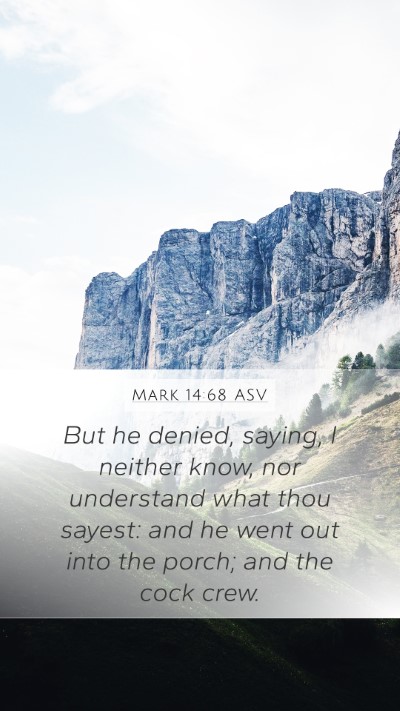 Mark 14:68 ASV Bible Verse Image