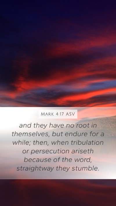 Mark 4:17 ASV Bible Verse Image