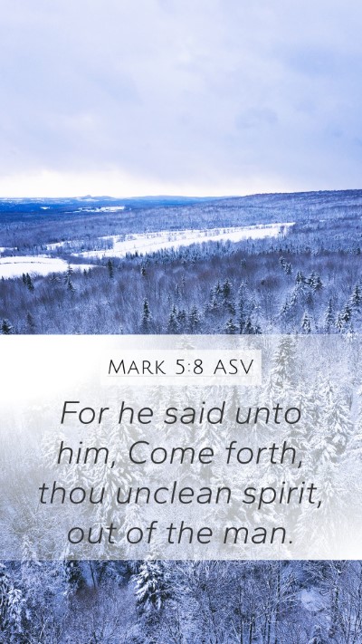 Mark 5:8 ASV Bible Verse Image