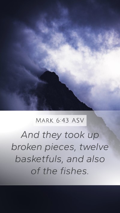 Mark 6:43 ASV Mobile Phone Wallpaper - And they took up broken pieces, twelve - Mobile Bible Verse Wallpaper