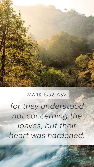 Mark 6:52 ASV Bible Verse Image