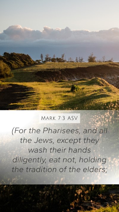 Mark 7:3 ASV Bible Verse Image