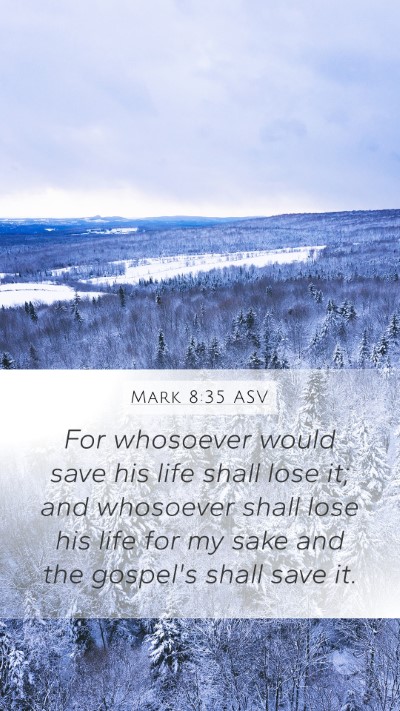 Mark 8:35 ASV Bible Verse Image