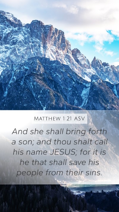 Matthew 1:21 ASV Bible Verse Image