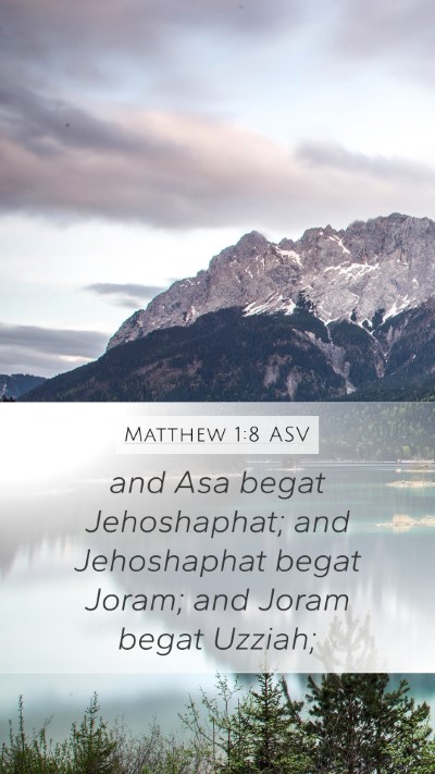 Matthew 1:8 ASV Bible Verse Image