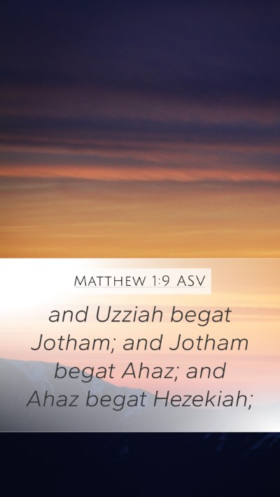 Matthew 1:9 ASV Bible Verse Image