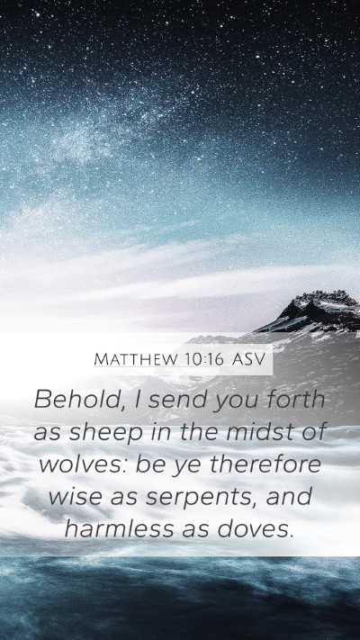 Matthew 10:16 ASV Bible Verse Image