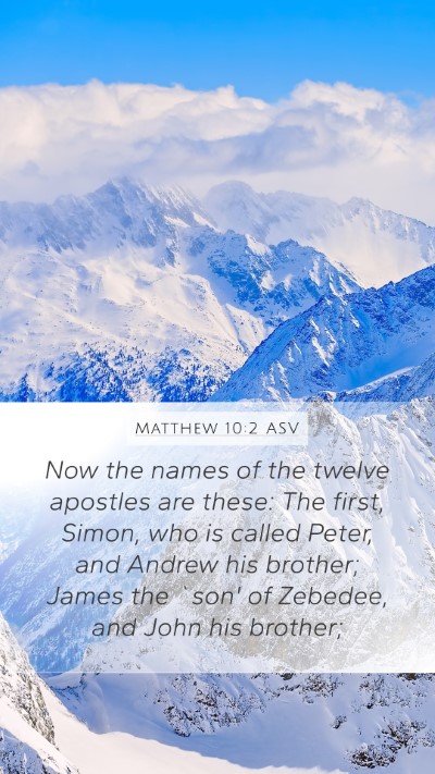 Matthew 10:2 ASV Bible Verse Image