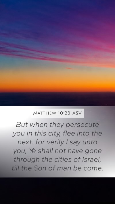 Matthew 10:23 ASV Bible Verse Image