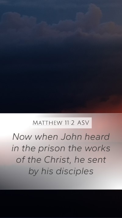 Matthew 11:2 ASV Bible Verse Image