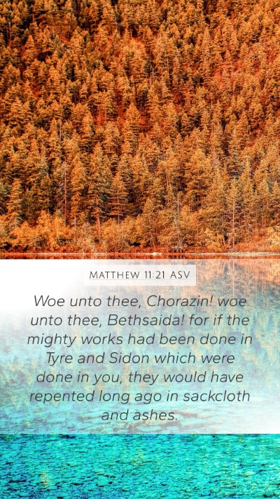 Matthew 11:21 ASV Bible Verse Image