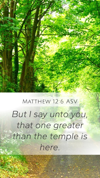 Matthew 12:6 ASV Bible Verse Image