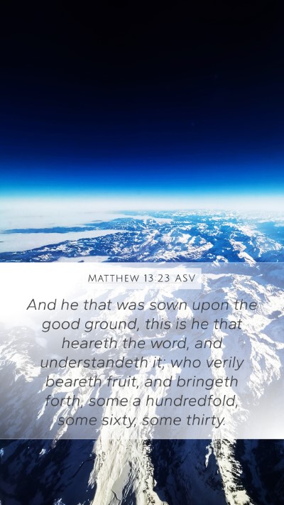 Matthew 13:23 ASV Bible Verse Image