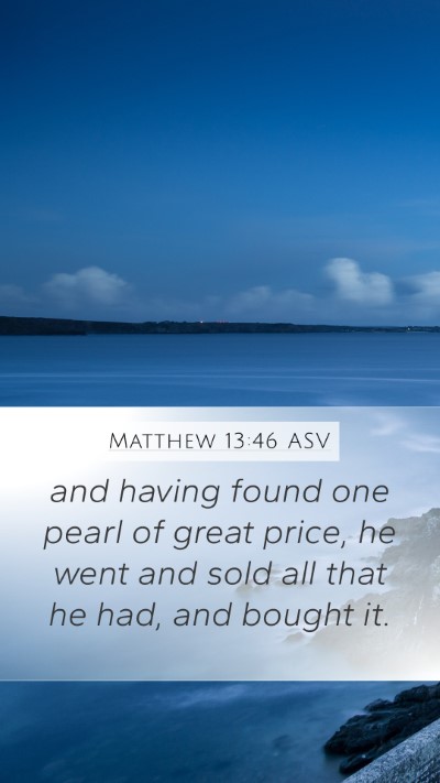 Matthew 13:46 ASV Bible Verse Image