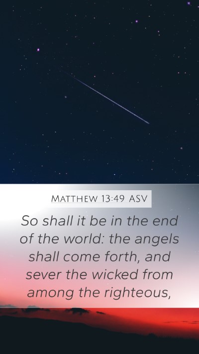 Matthew 13:49 ASV Bible Verse Image