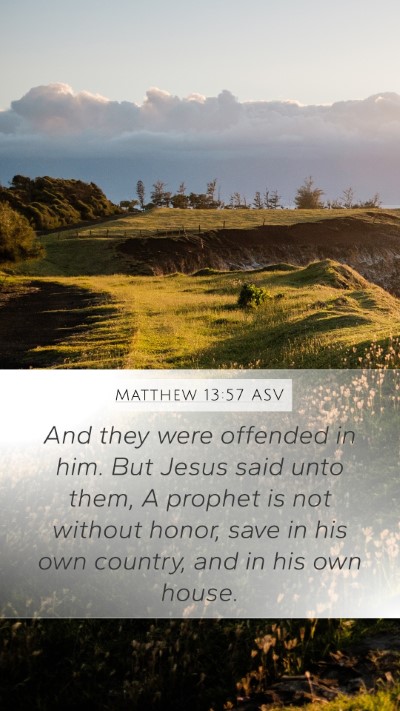 Matthew 13:57 ASV Bible Verse Image