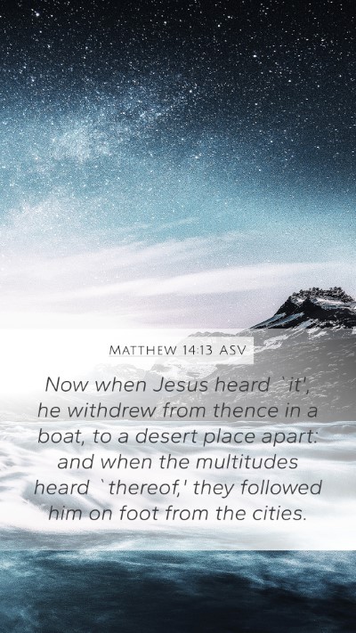 Matthew 14:13 ASV Bible Verse Image