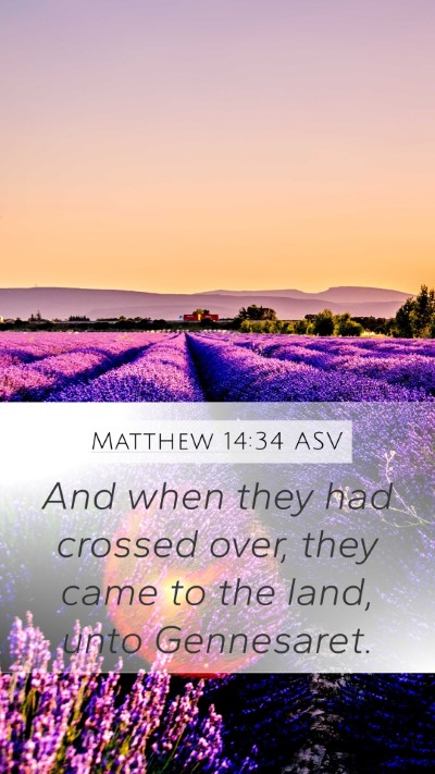 Matthew 14:34 ASV Bible Verse Image