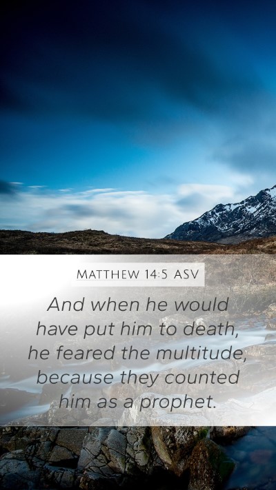 Matthew 14:5 ASV Bible Verse Image