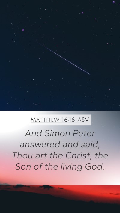 Matthew 16:16 ASV Bible Verse Image