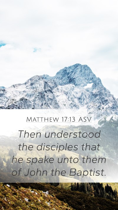 Matthew 17:13 ASV Mobile Phone Wallpaper - Then understood the disciples that he spake unto - Mobile Bible Verse Wallpaper