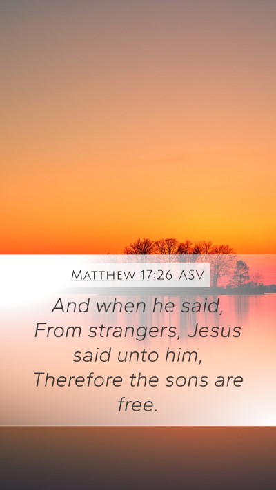 Matthew 17:26 ASV Bible Verse Image