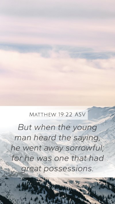Matthew 19:22 ASV Bible Verse Image