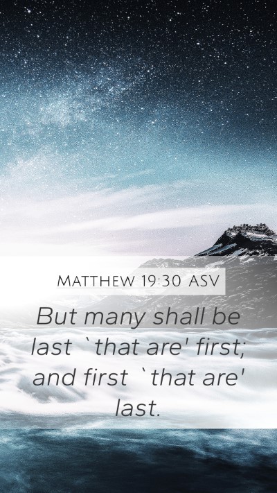 Matthew 19:30 ASV Bible Verse Image