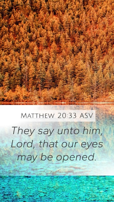 Matthew 20:33 ASV Mobile Phone Wallpaper - They say unto him, Lord, that our eyes may be - Mobile Bible Verse Wallpaper